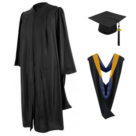 Masters Cap, Gown & Hood Package for Cal State Maritime Academy Graduation